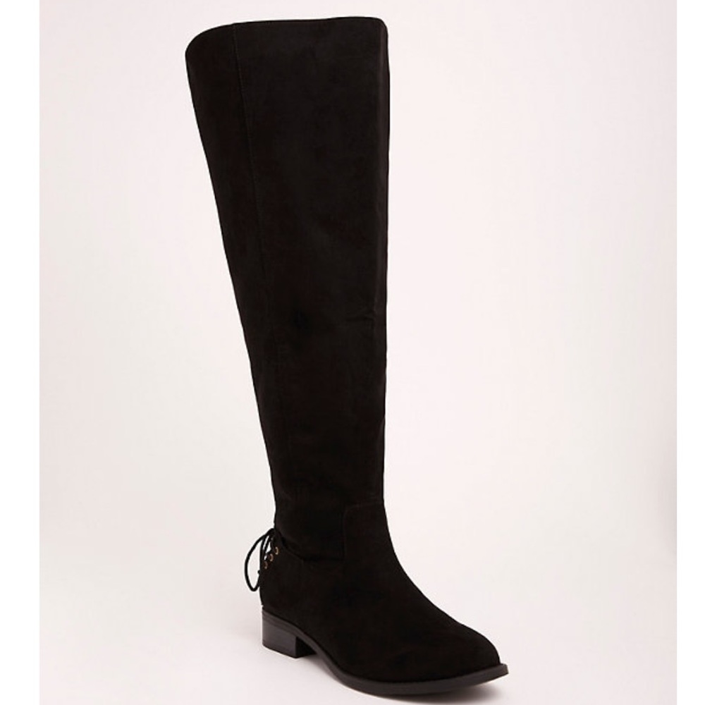 LACE UP HEEL OVER-THE-KNEE BOOTS (EXTENDED CALF)
